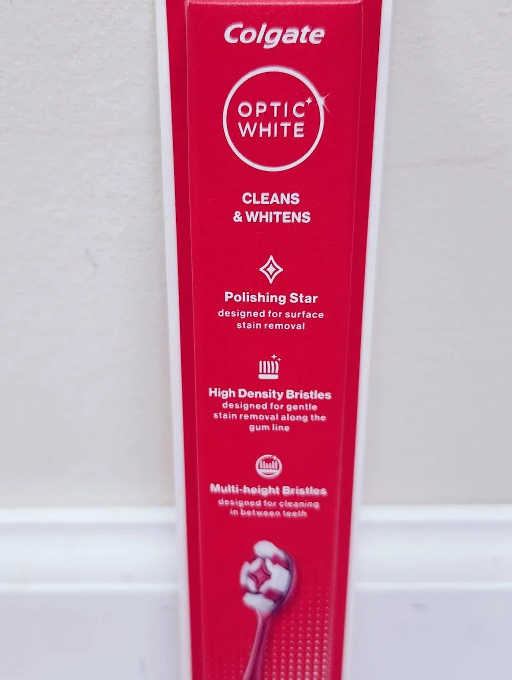 ⭐4/$15 Colgate Optic White Soft Toothbrush for Adults In Red